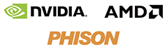 NVIDIA, AMD, PHISON 로고